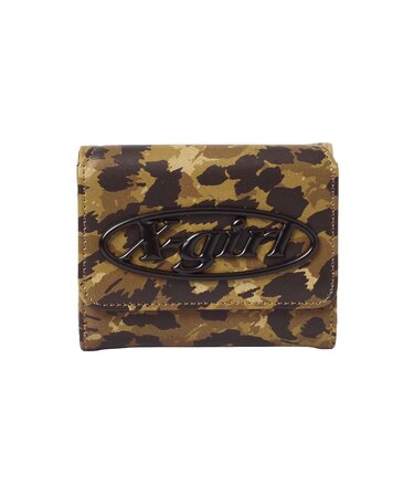 TONAL OVAL LOGO BUCKLE FAUX LEATHER MINI WALLET