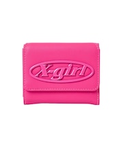 TONAL OVAL LOGO BUCKLE FAUX LEATHER MINI WALLET