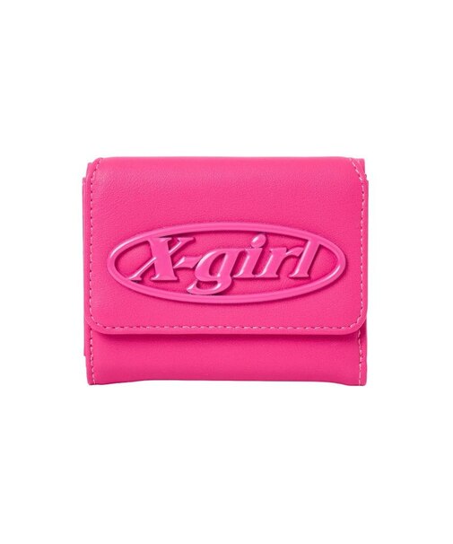 TONAL OVAL LOGO BUCKLE FAUX LEATHER MINI WALLET