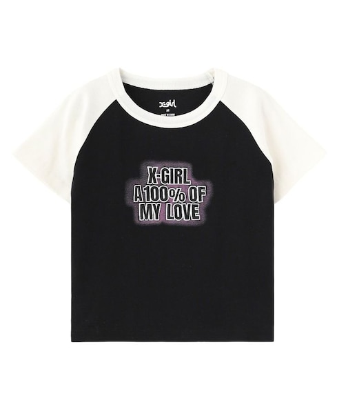 SPRAY AND EMBROIDERY LOGO RAGLAN S/S BABY TEE