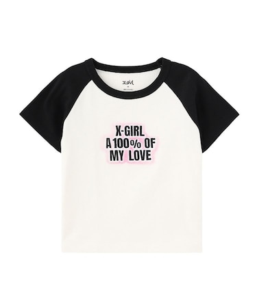 SPRAY AND EMBROIDERY LOGO RAGLAN S/S BABY TEE