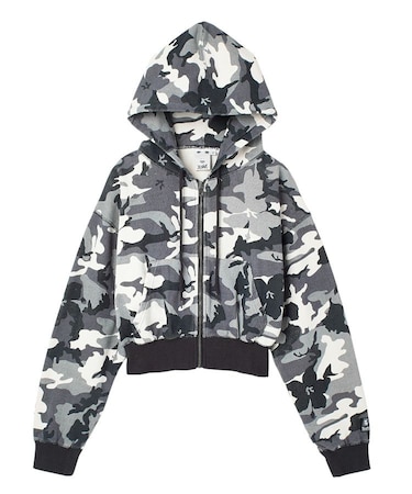HIBISCUS CAMOUFLAGE ZIP UP SWEAT HOODIE