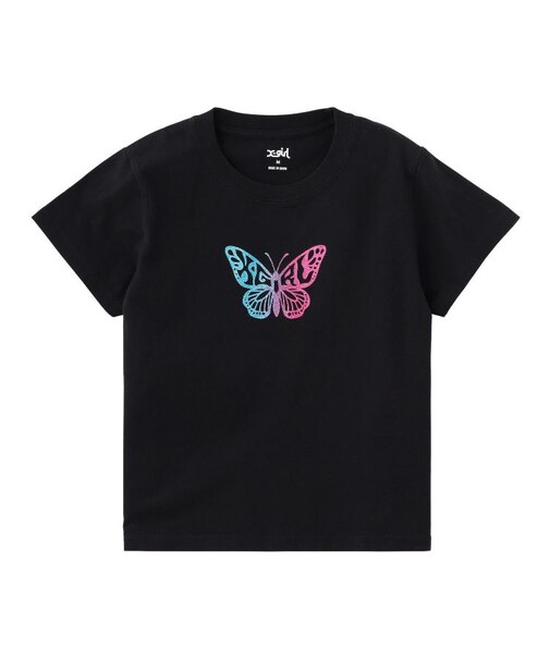 GRADIENT GLITTER BUTTERFLY S/S BABY TEE