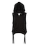 SHEER SLEEVELESS RIBBED HOODED TOP