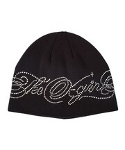 RHINESTONE DECORATIVE SCRIPT LOGO BEANIE