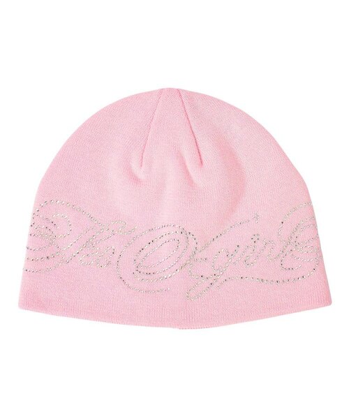 RHINESTONE DECORATIVE SCRIPT LOGO BEANIE｜エックスガールの通販