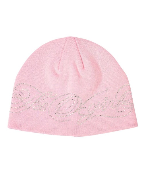 RHINESTONE DECORATIVE SCRIPT LOGO BEANIE