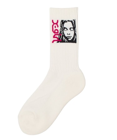 SIDE LOGO FACE RIBBED SOCKS