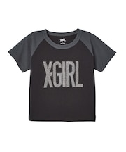 RHINESTONE VERTICAL LOGO RAGLAN S/S BABY TEE