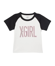 RHINESTONE VERTICAL LOGO RAGLAN S/S BABY TEE