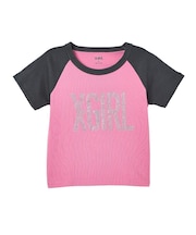 RHINESTONE VERTICAL LOGO RAGLAN S/S BABY TEE