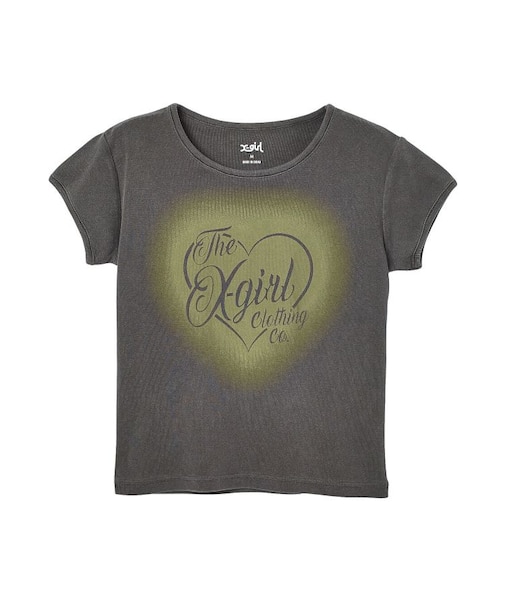 FADED HEART SPRAY LOGO S/S BABY TEE