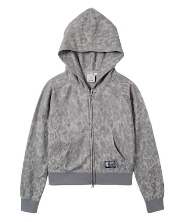 LEOPARD COMPACT ZIP UP HOODIE