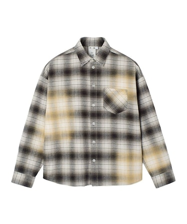 BLEACHED PLAID L/S SHIRT
