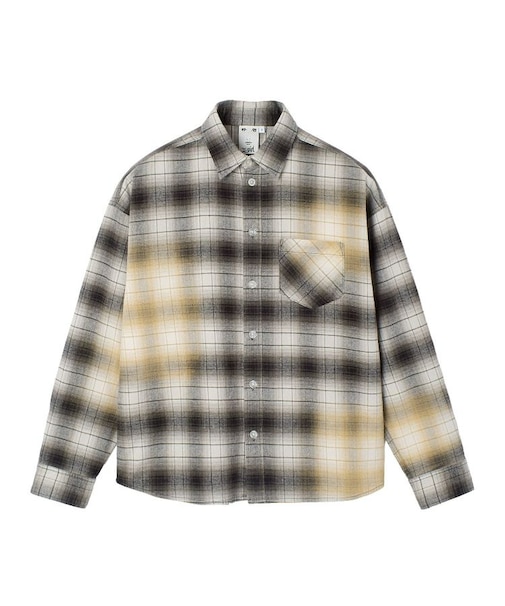 BLEACHED PLAID L/S SHIRT