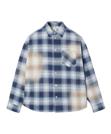 BLEACHED PLAID L/S SHIRT