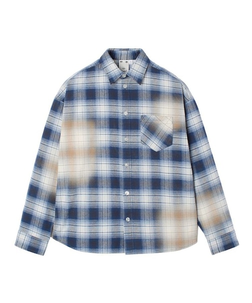 BLEACHED PLAID L/S SHIRT