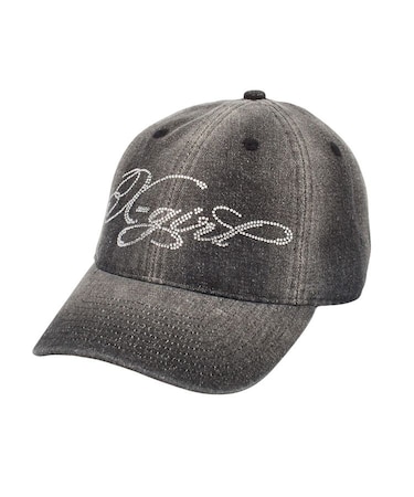 RHINESTONE LOGO DENIM CAP