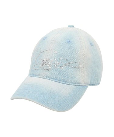 RHINESTONE LOGO DENIM CAP