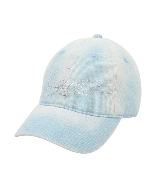 RHINESTONE LOGO DENIM CAP