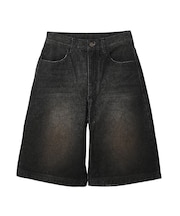 WAXED DENIM SHORTS
