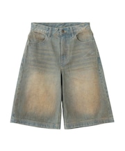 WAXED DENIM SHORTS