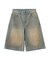 WAXED DENIM SHORTS