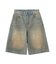 WAXED DENIM SHORTS