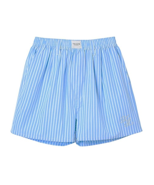 STRIPED RHINESTONE SHORTS