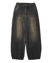 TUCK WIDE LEG DENIM PANTS