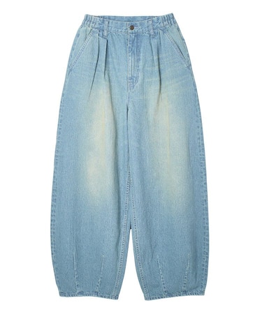 TUCK WIDE LEG DENIM PANTS