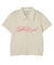 SCRIPT LOGO SHIRRED S/S ZIP UP TOP
