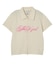 SCRIPT LOGO SHIRRED S/S ZIP UP TOP