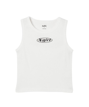 HOLLOW OUT OVAL LOGO TANK TOP