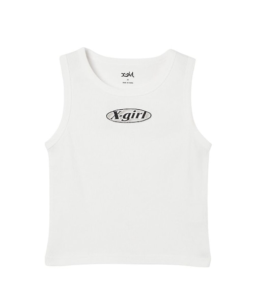 HOLLOW OUT OVAL LOGO TANK TOP