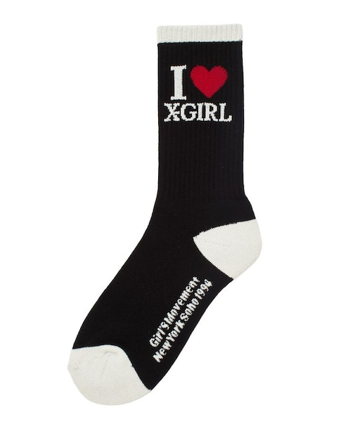 I LOVE X-GIRL RIBBED SOCKS