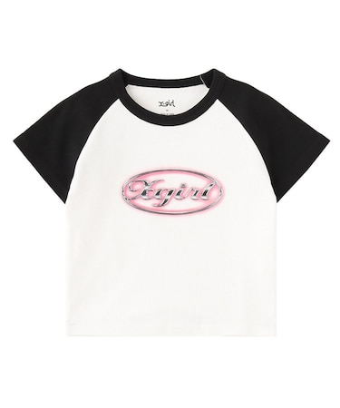 GLOW METAL OVAL LOGO RAGLAN S/S BABY TEE