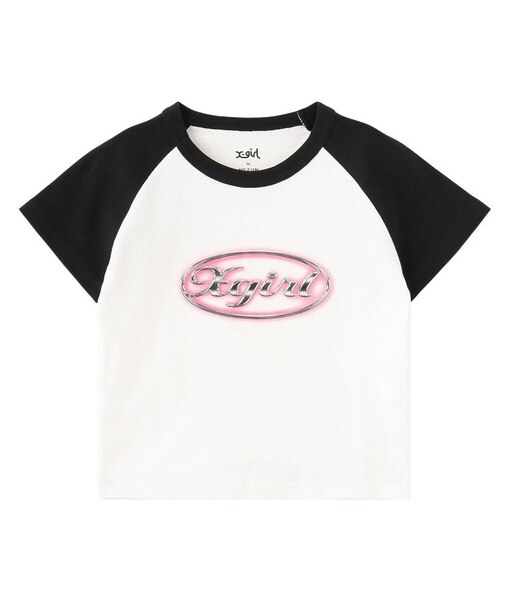 GLOW METAL OVAL LOGO RAGLAN S/S BABY TEE