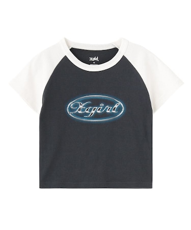 GLOW METAL OVAL LOGO RAGLAN S/S BABY TEE