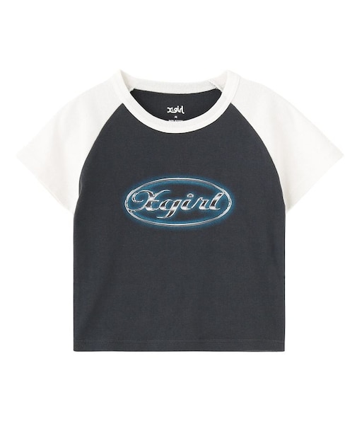 GLOW METAL OVAL LOGO RAGLAN S/S BABY TEE