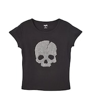 RHINESTONE SKULL S/S BABY TEE