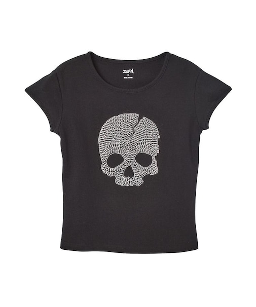RHINESTONE SKULL S/S BABY TEE