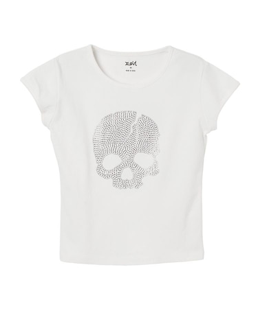 RHINESTONE SKULL S/S BABY TEE