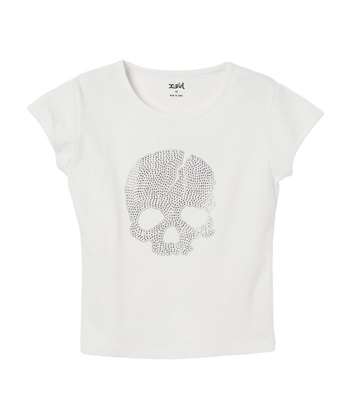 RHINESTONE SKULL S/S BABY TEE