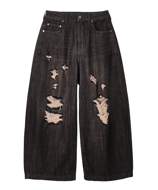 DISTRESSED BAGGY DENIM PANTS
