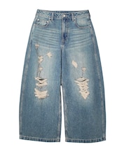 DISTRESSED BAGGY DENIM PANTS