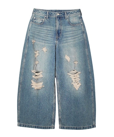 DISTRESSED BAGGY DENIM PANTS