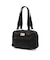 METAL LOGO PLATE FAUX LEATHER HANDBAG