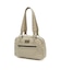 METAL LOGO PLATE FAUX LEATHER HANDBAG