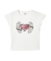 RHINESTONE HEART AND WING S/S BABY TEE